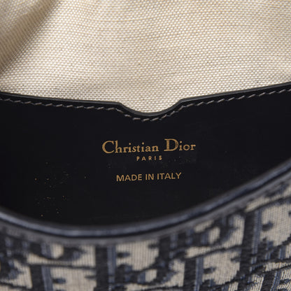 Christian Dior Oblique Flap Bag Navy Blue 5 of 11