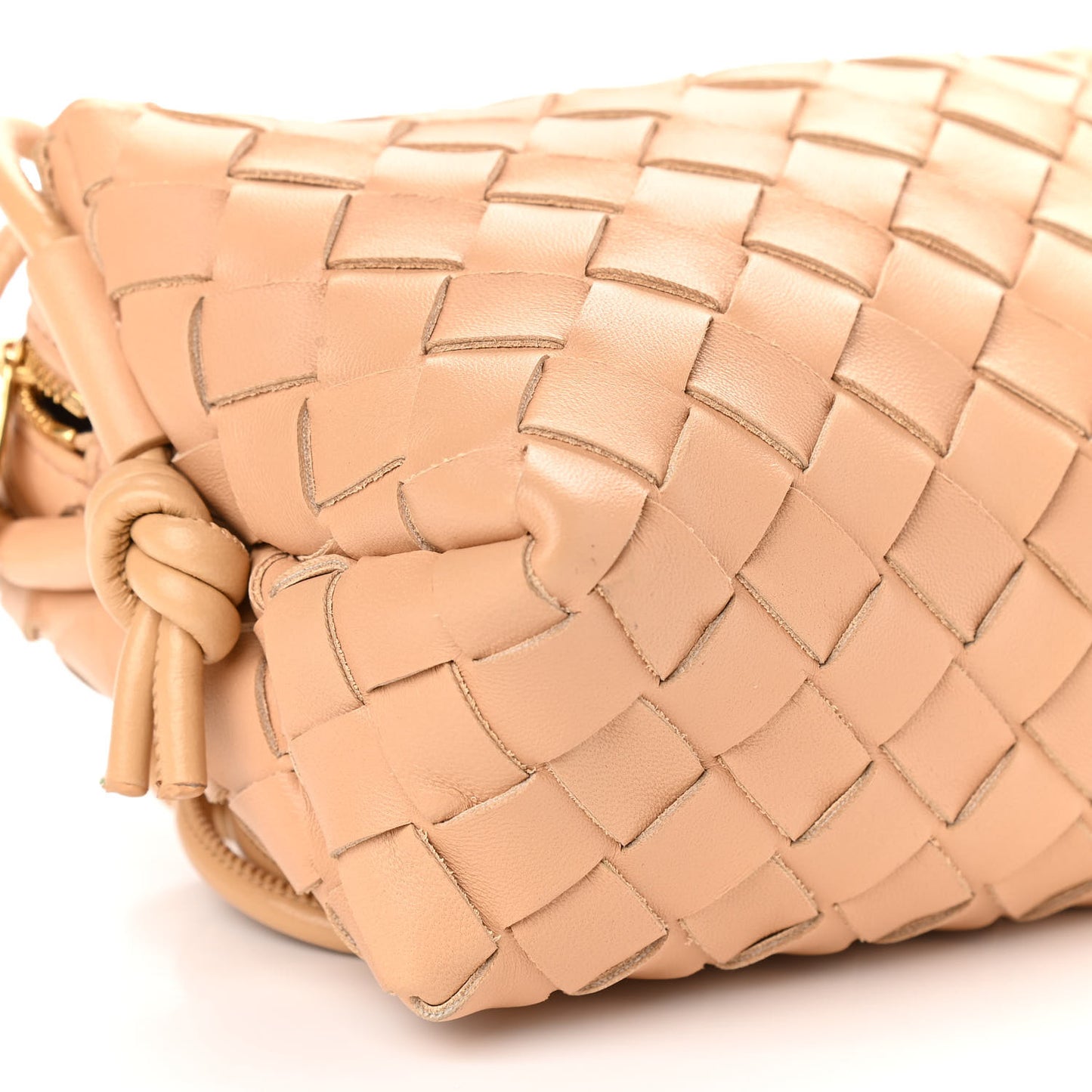 Nappa Intrecciato Mini Loop Camera Bag Almond