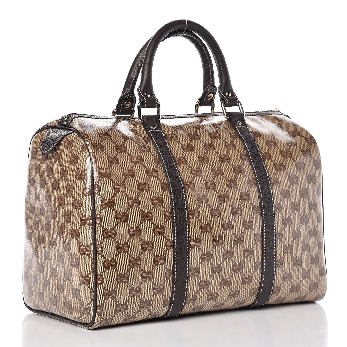 Crystal Monogram Medium Joy Boston Dark Brown
