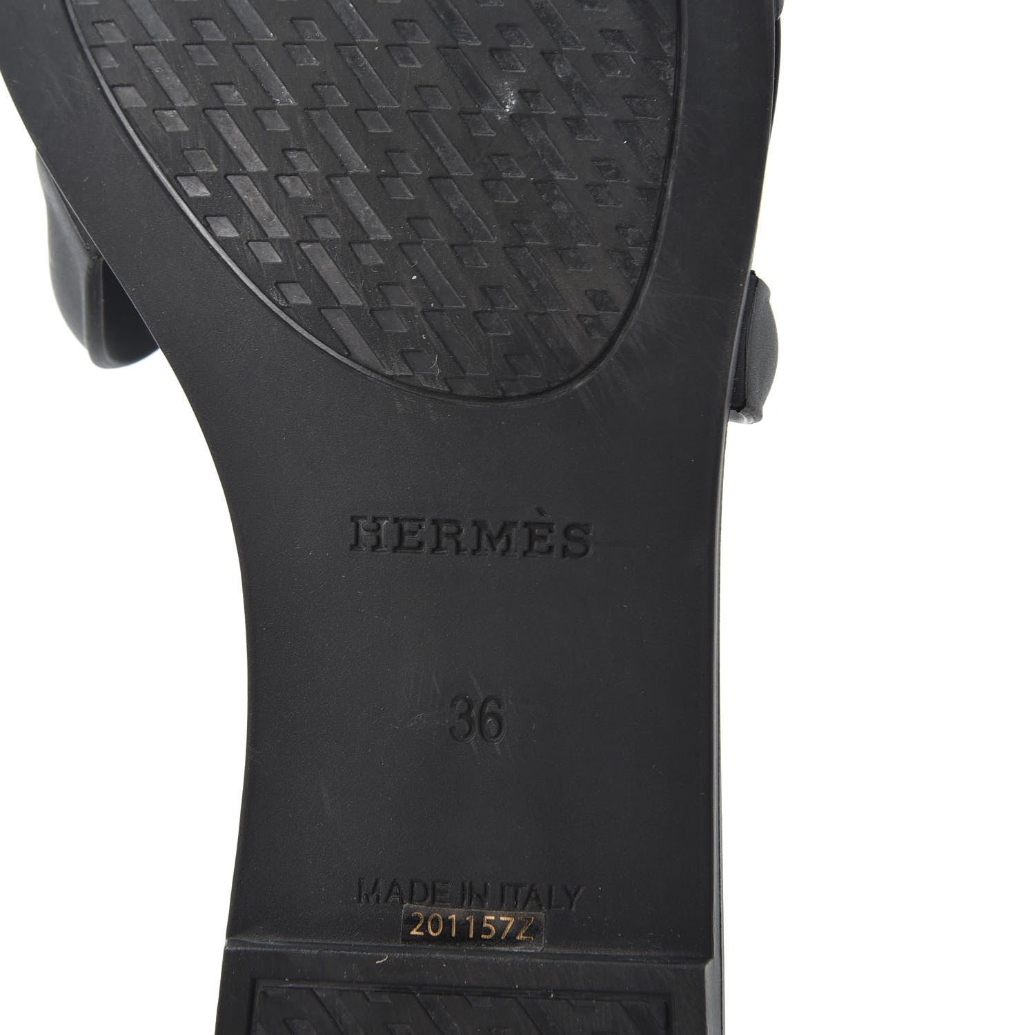 Hermes Rubber Aloha Sandals 36 Black 9 of 10