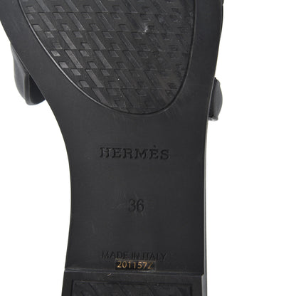 Hermes Rubber Aloha Sandals 36 Black 9 of 10