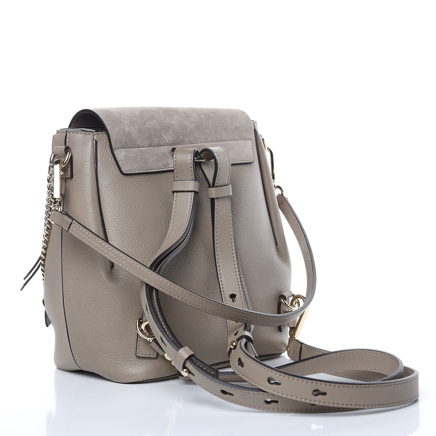 Chloe Suede Calfskin Small Faye Backpack Motty Grey 3 of 10