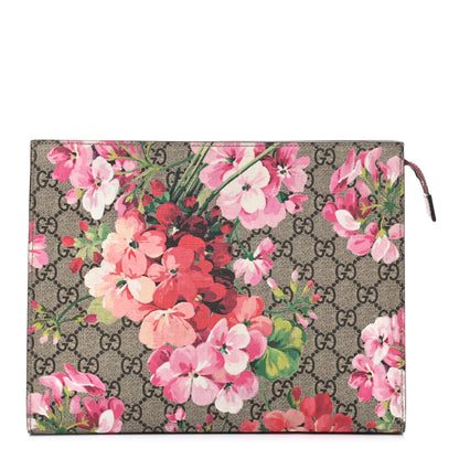 Gucci GG Supreme Monogram Blooms Large Cosmetic Case Beige Multicolor Dry Rose 1 of 7