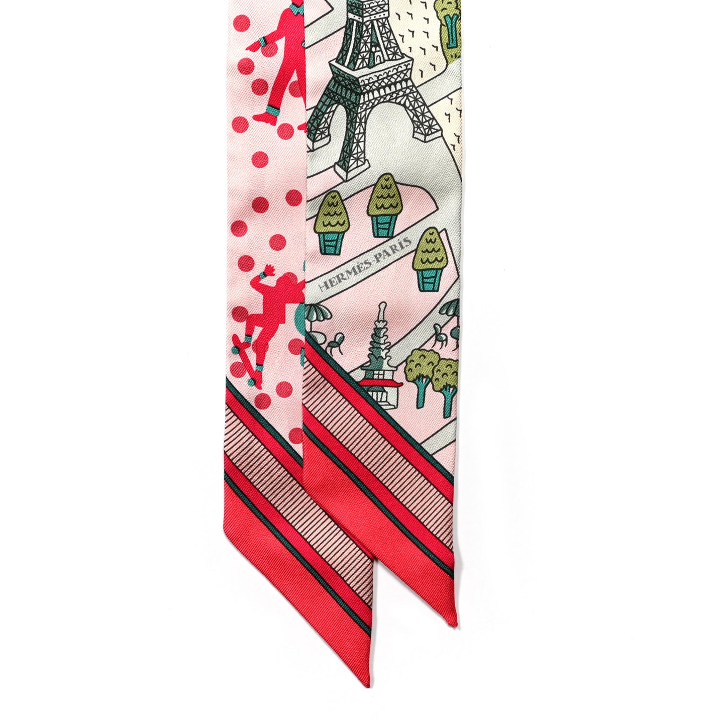 Silk Les Nouveaux Amoureux de Paris Twilly Rose Pale Vert Rose