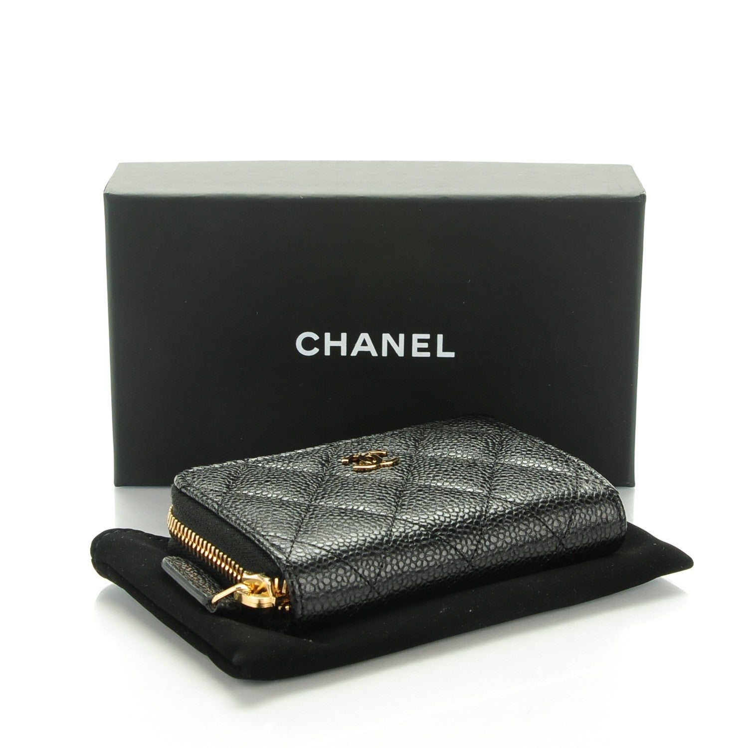Chanel Caviar Quilted Zip Coin Purse Black 4 of 7