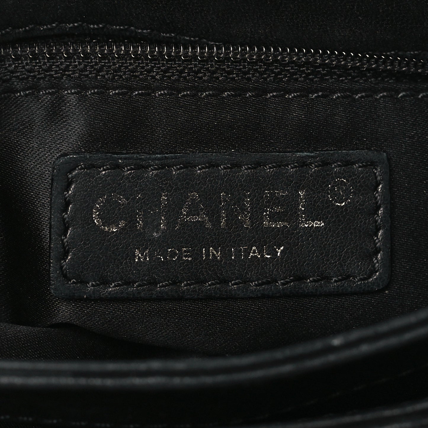 Lambskin Small Stitched Mini Flap Black