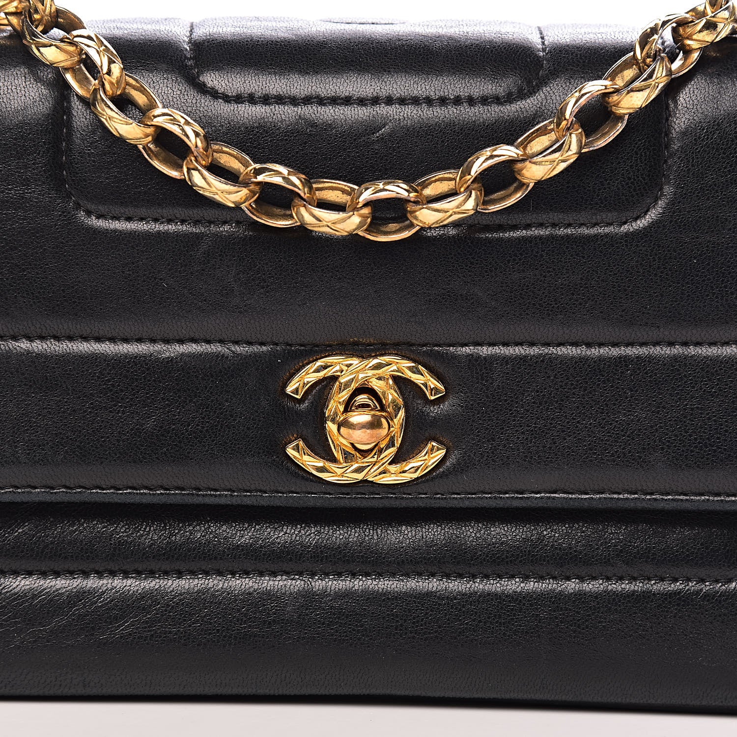 Chanel Lambskin Horizontal Vertical Quilted Small Single Flap Black 15 of 15