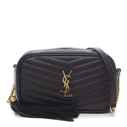 Saint Laurent Grain De Poudre Matelasse Monogram Mini Lou Camera Bag Black 1 of 11