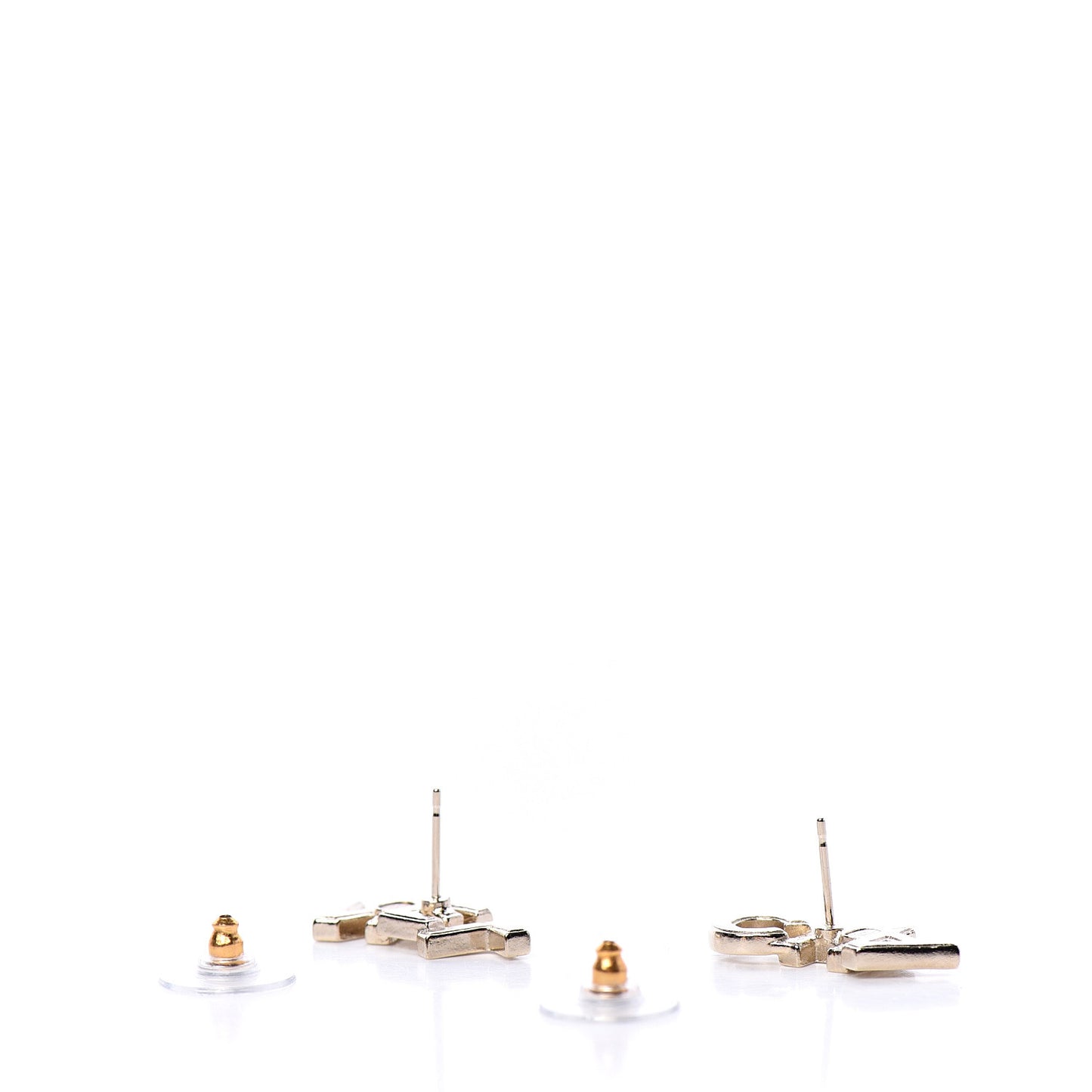 Crystal Pearl Signature Stud Earrings Gold