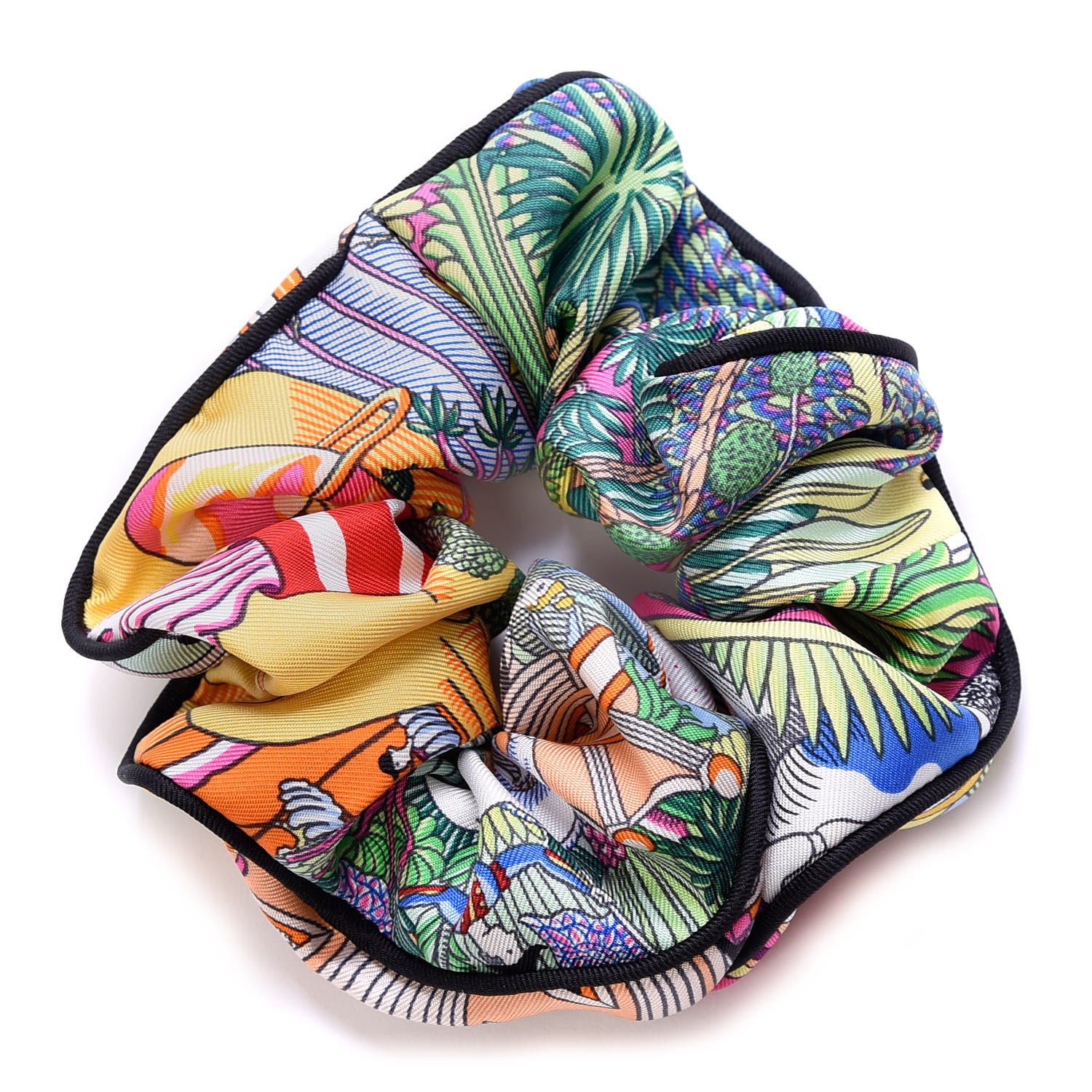Hermes Silk Claudia Scrunchie Multicolore Black 1 of 3