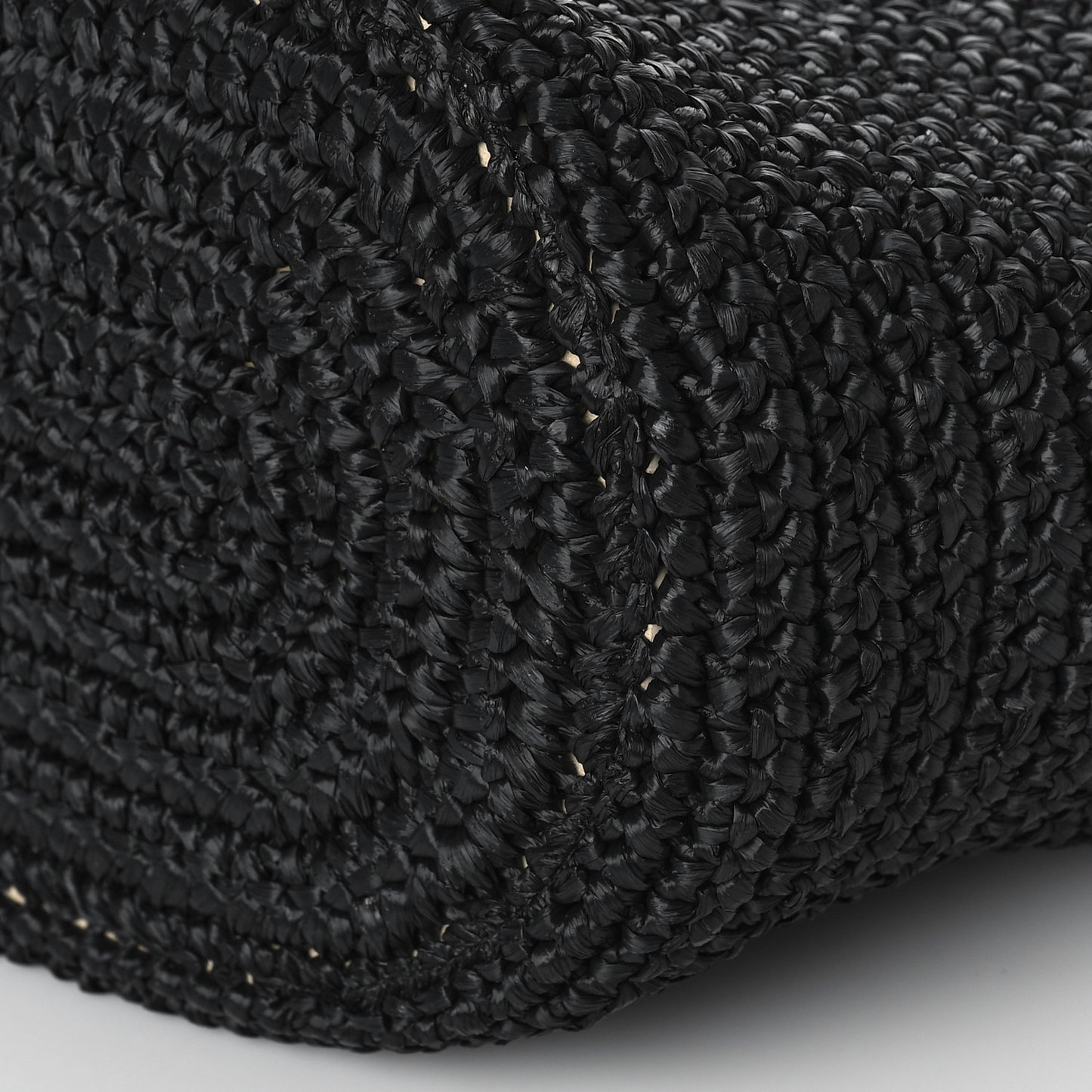 Raffia Large Striped Falabella Tote Bag Black