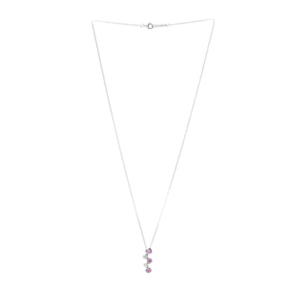 Tiffany Platinum Diamond Pink Sapphire Bubble Pendant Necklace 3 of 5