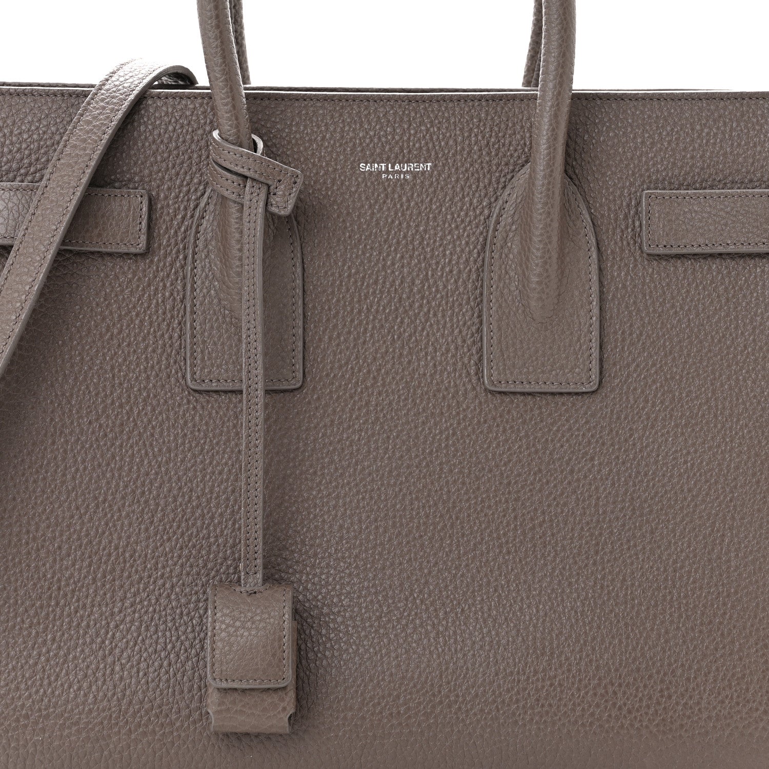 Saint Laurent Grained Calfskin Small Sac De Jour Fog 8 of 14