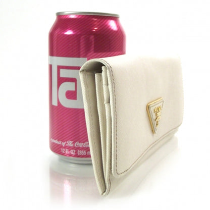 Prada Saffiano Continental Wallet White 2 of 7