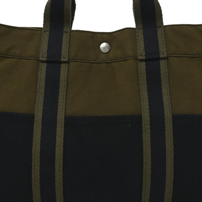 Hermes Canvas Fourre Tout MM Navy Green 13 of 17