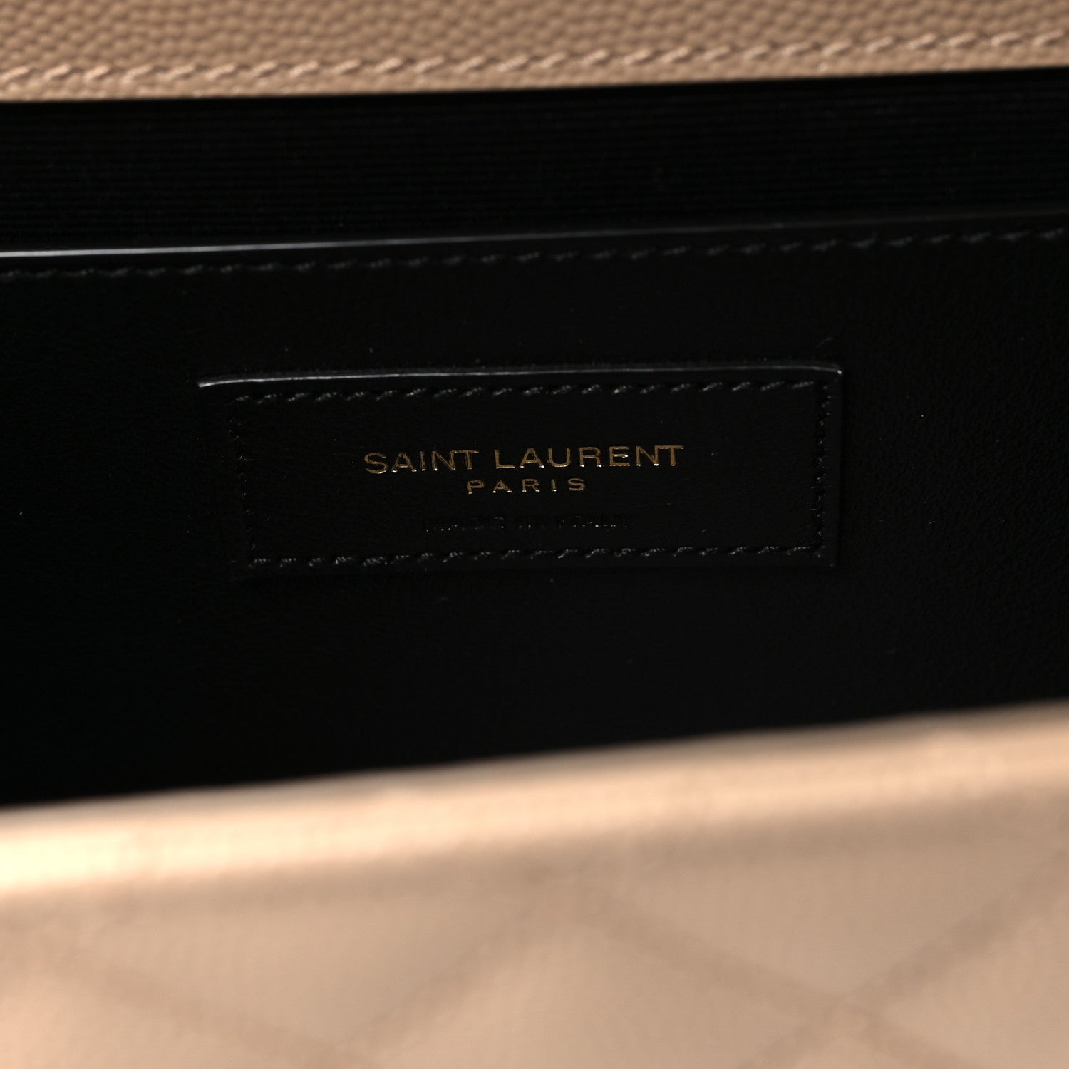 Saint Laurent Grain De Poudre Textured Mixed Matelasse Medium Triquilt Monogram Satchel Dark Beige 6 of 10