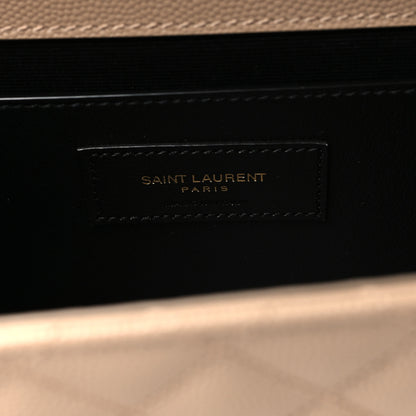 Saint Laurent Grain De Poudre Textured Mixed Matelasse Medium Triquilt Monogram Satchel Dark Beige 6 of 10