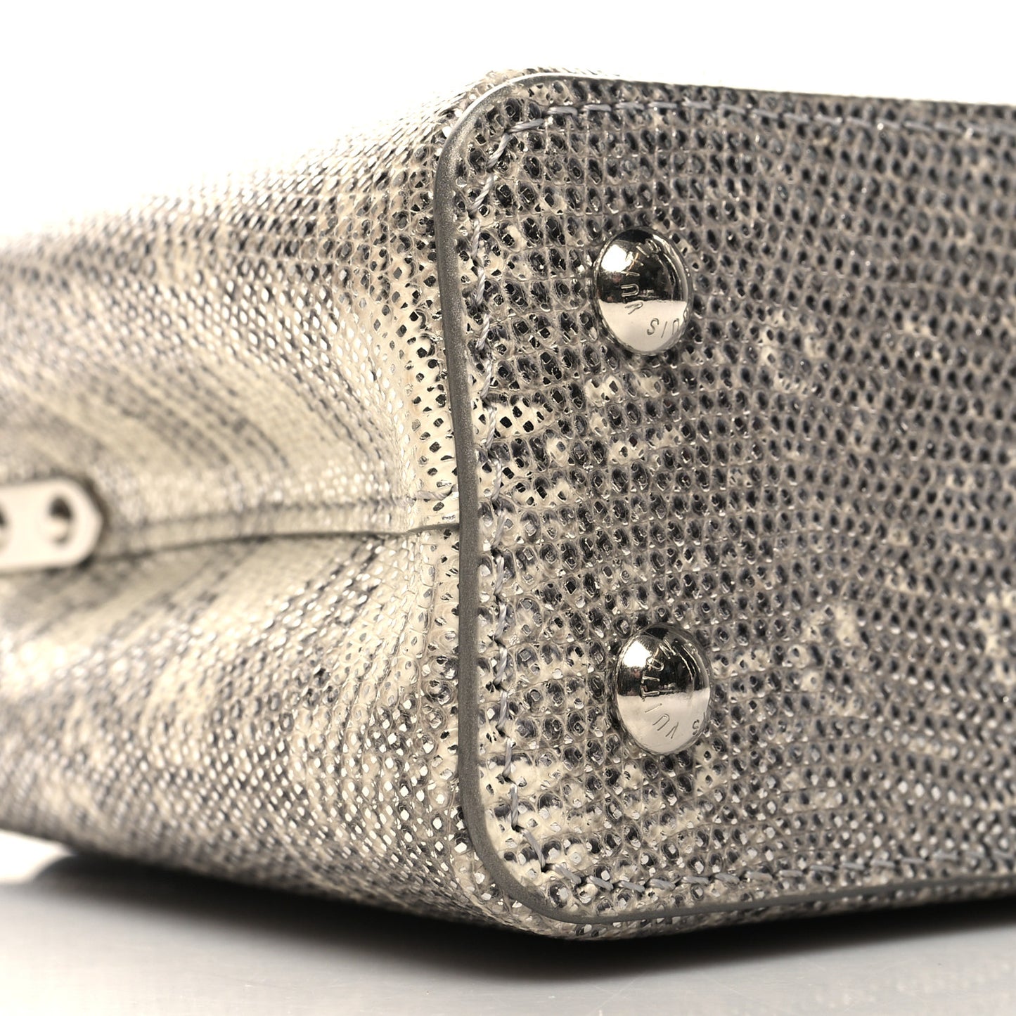 Lizard Mini Capucines Argento