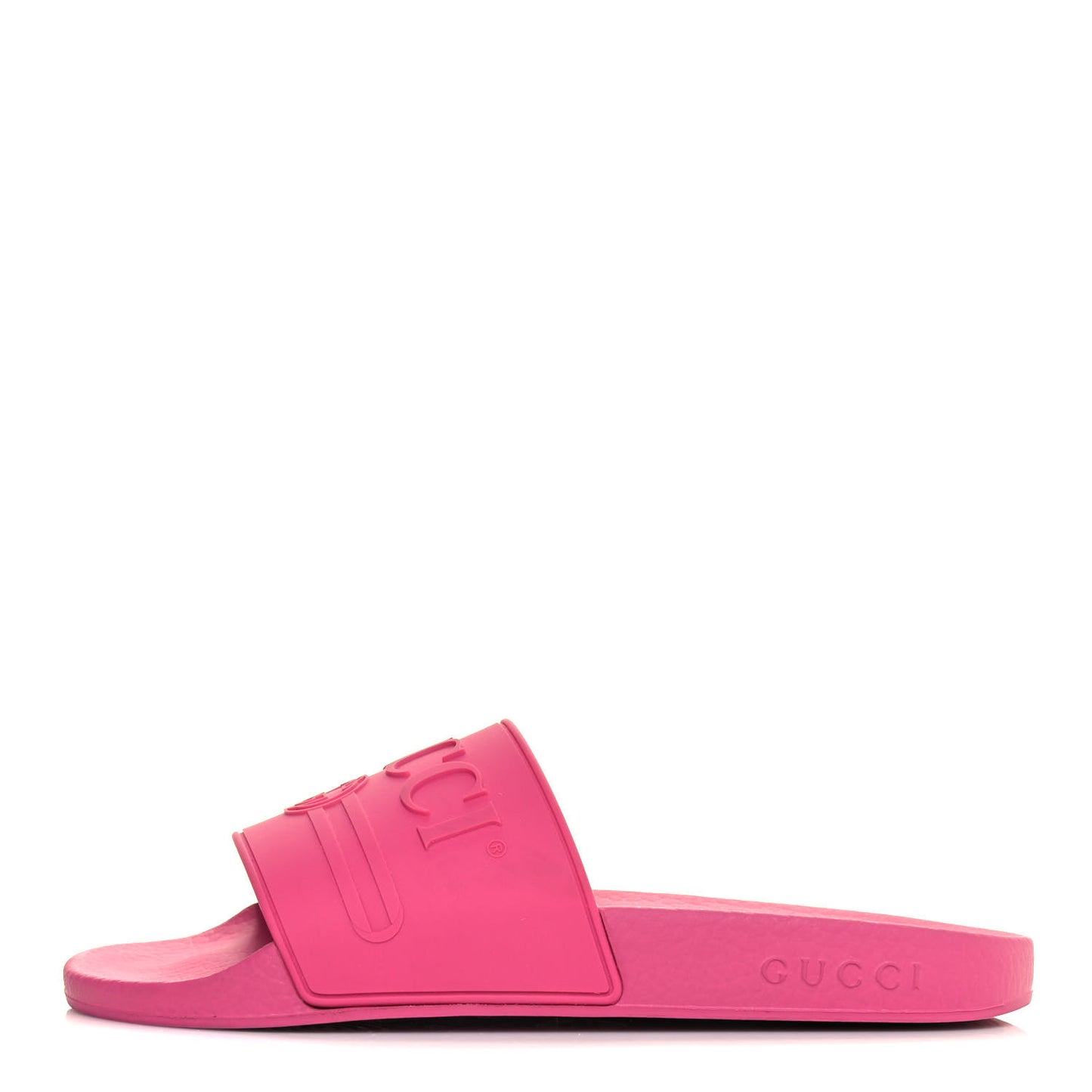 Rubber Womens Logo Slide Sandals 37 Fuchsia