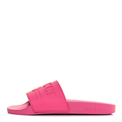 Gucci Rubber Womens Logo Slide Sandals 37 Fuchsia 1 of 8