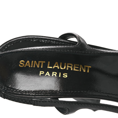 Saint Laurent Smooth Calfskin Jeanne 110 Slingback Pumps 38 Black 9 of 11