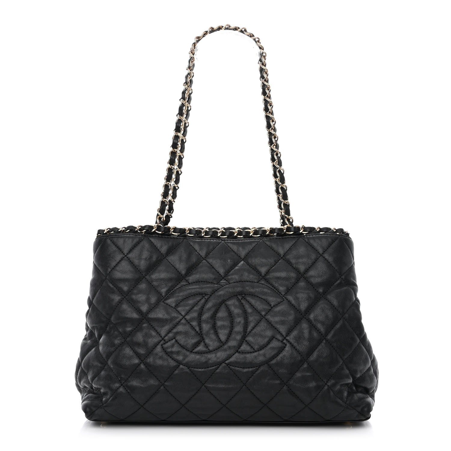 Chanel Calfskin Quilted Small Chain Me Tote Black 1 of 13