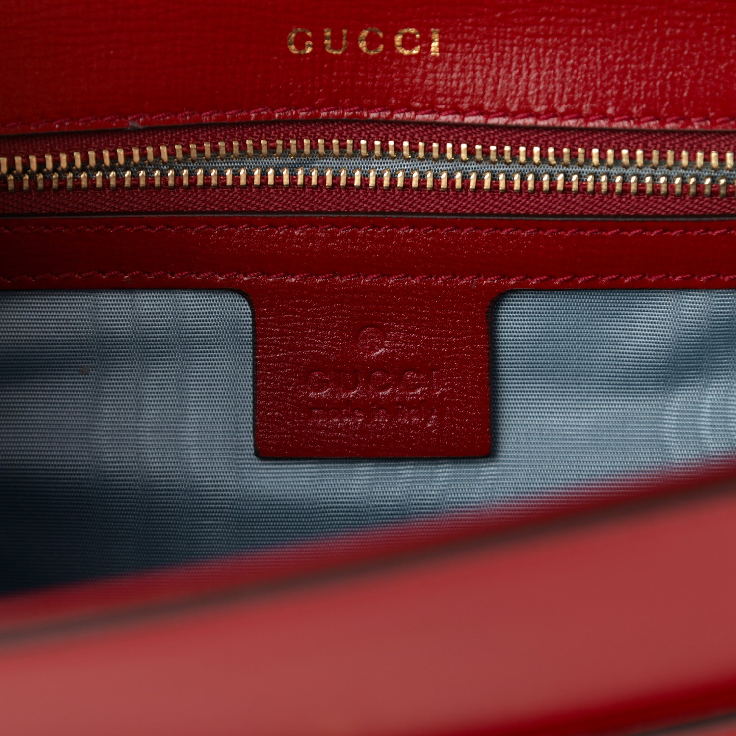 Gucci Textured Calfskin Small Torchon GG Ring Shoulder Bag New Cherry Red 6 of 10