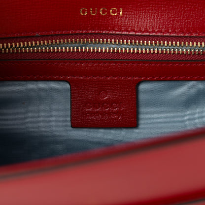 Gucci Textured Calfskin Small Torchon GG Ring Shoulder Bag New Cherry Red 6 of 10