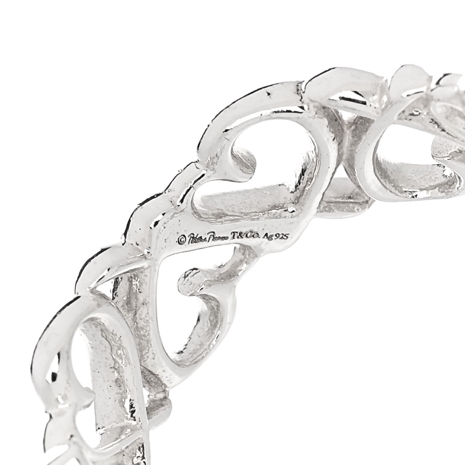 Tiffany Sterling Silver Paloma Picasso Loving Heart Band Ring 57 8 4 of 4