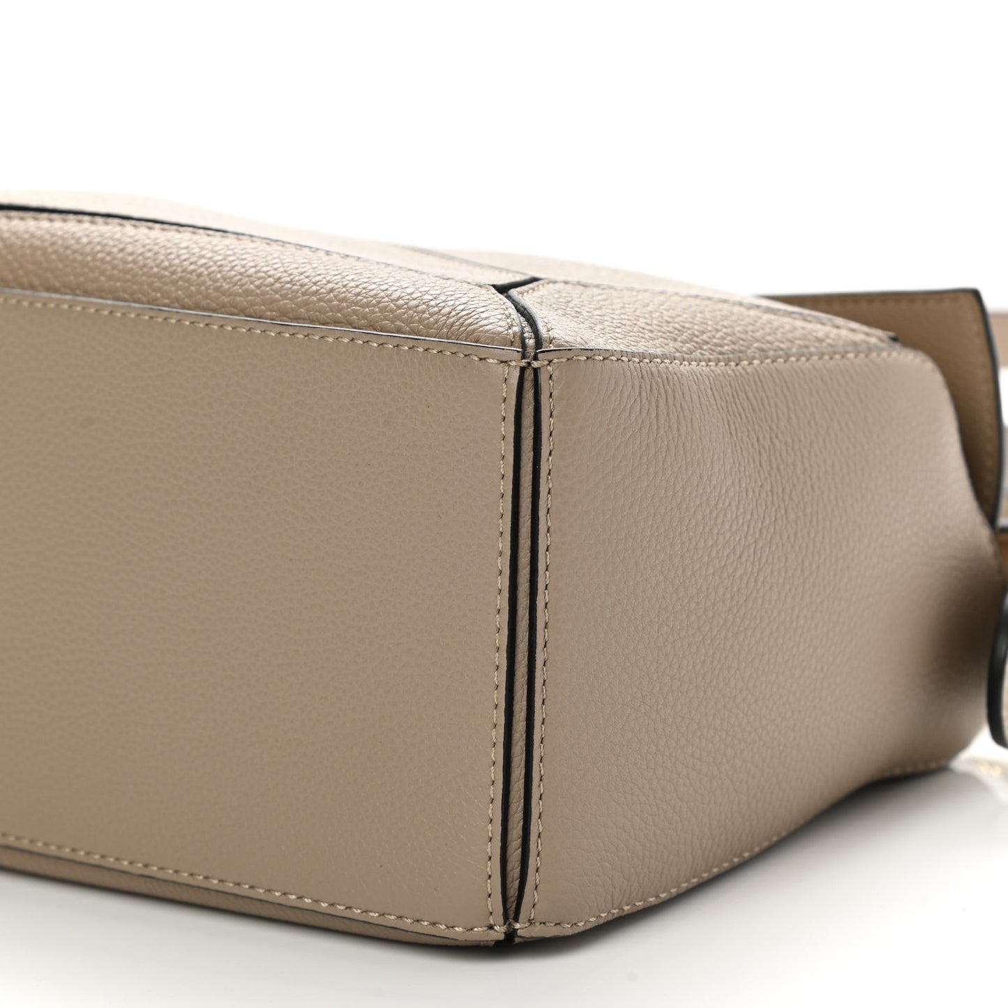 Grained Calfskin Small Puzzle Bag Sand