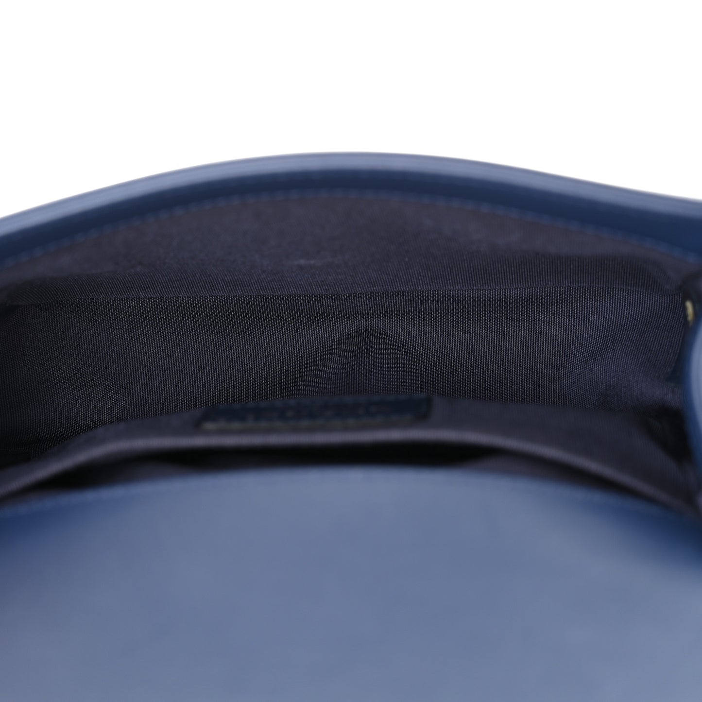 Calfskin Painted Chevron Embossed Small Boy Flap Dark Blue