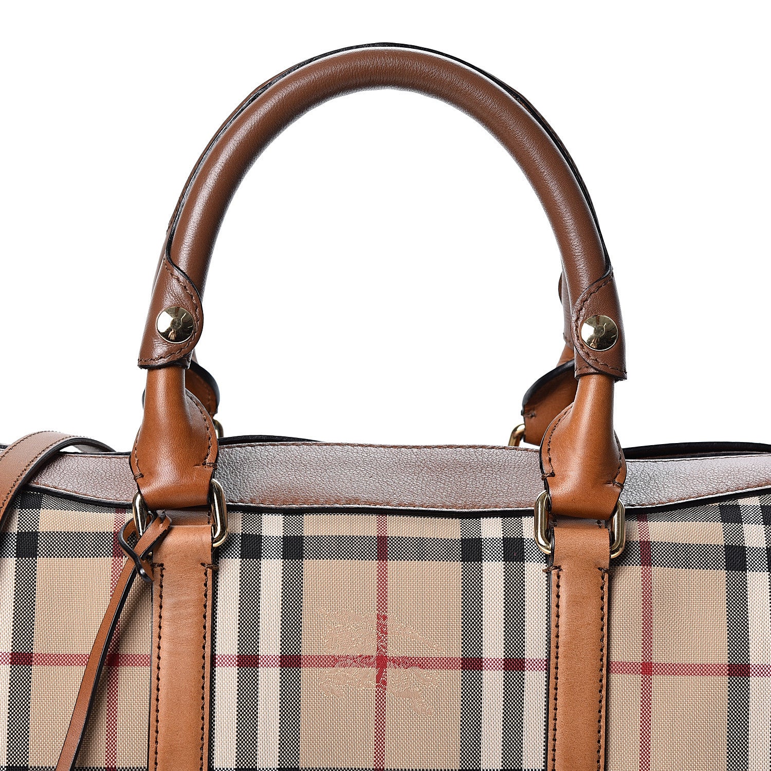 Burberry Horseferry Check Medium Alchester Bowling Bag Tan 9 of 11