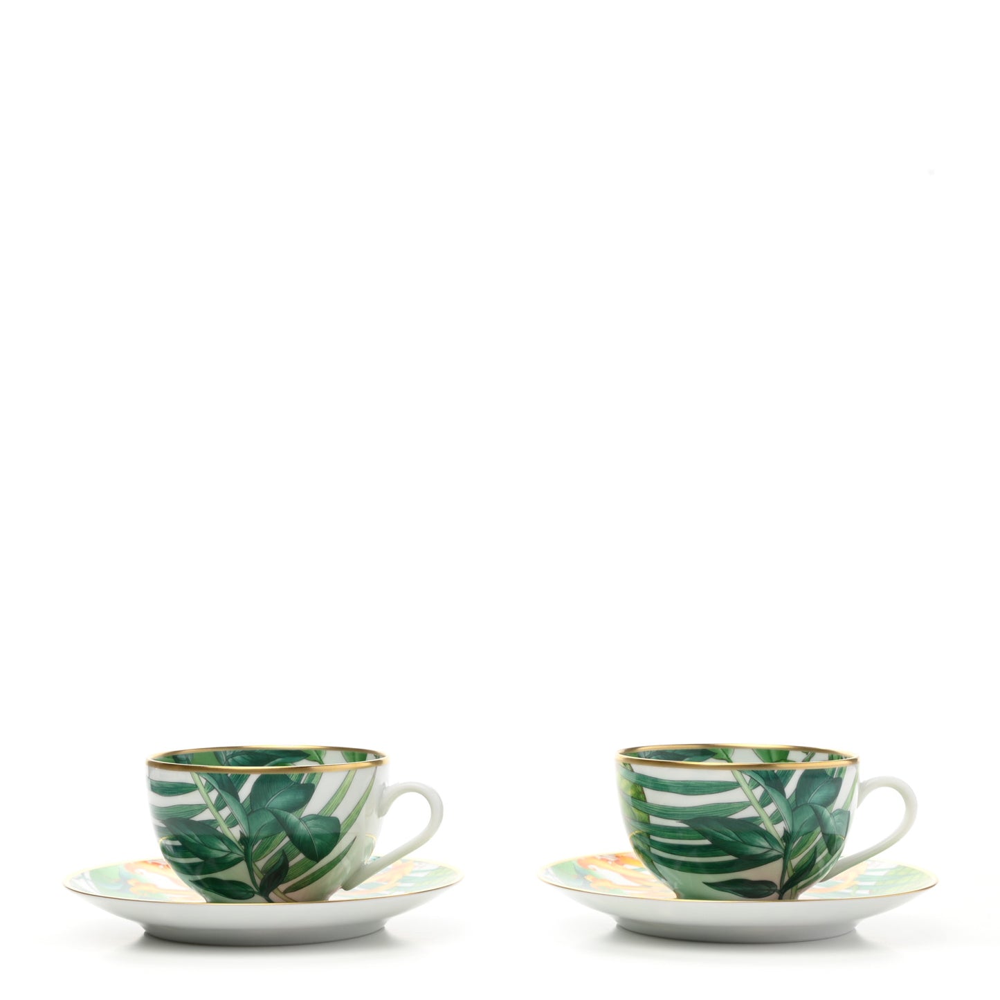 Porcelain Passifolia Tea Cup And Saucer Set Of 2