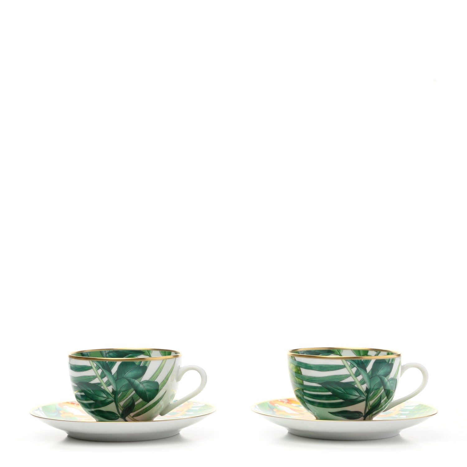 Hermes Porcelain Passifolia Tea Cup And Saucer Set Of 2 3 of 14