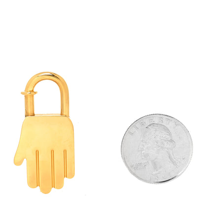 Hermes Gold Plated Annee De La Main Cadena Lock 2 of 5