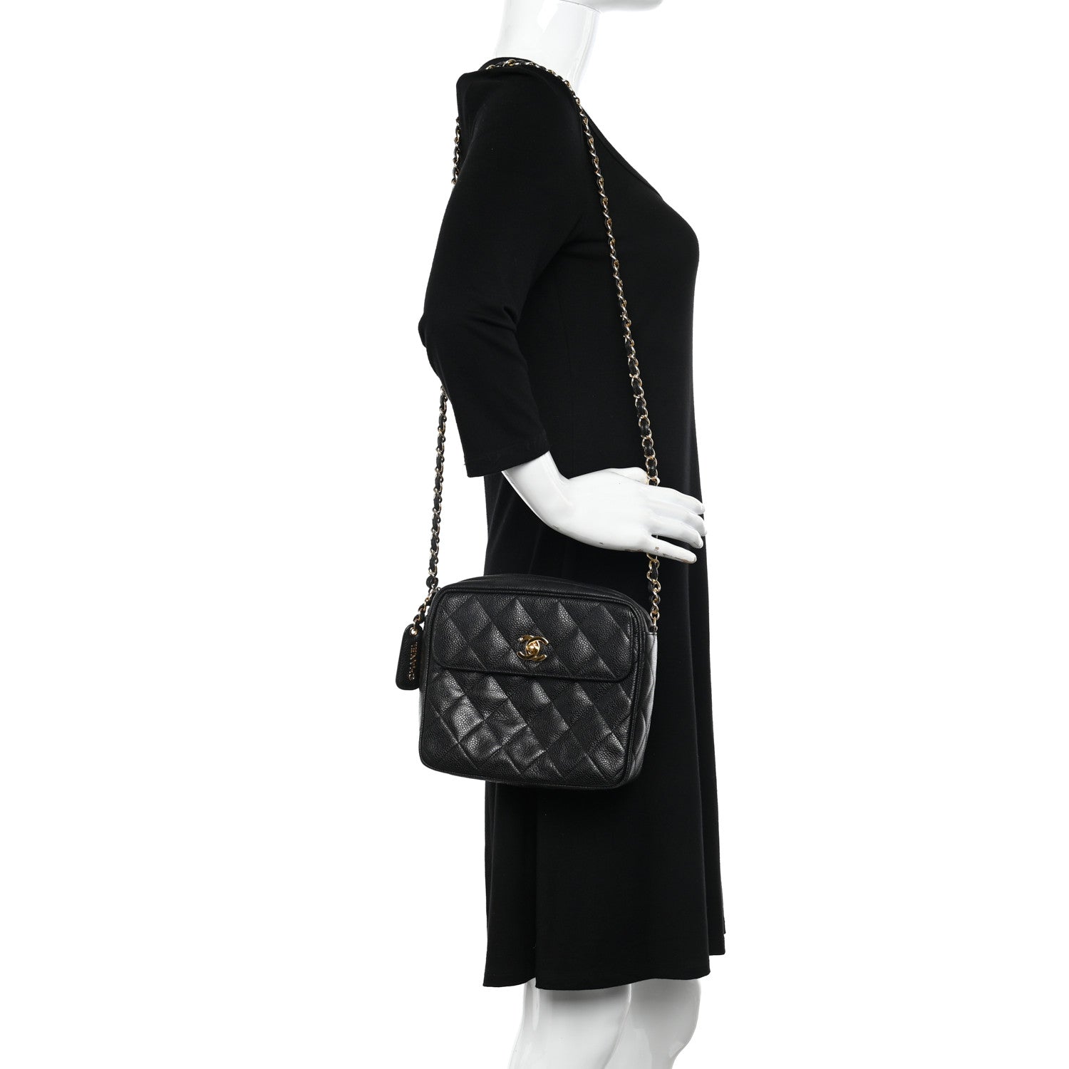 Chanel Caviar Quilted Flap Camera Case Black 2 of 13