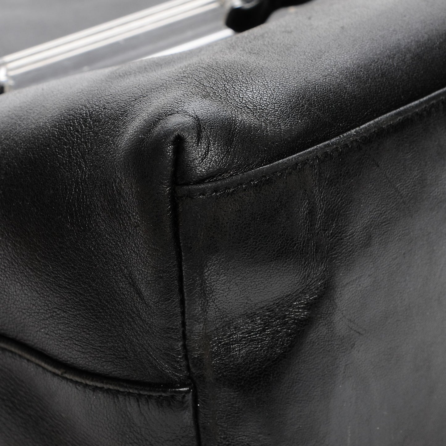 Soft Calf Lucite Hobo Nero Black
