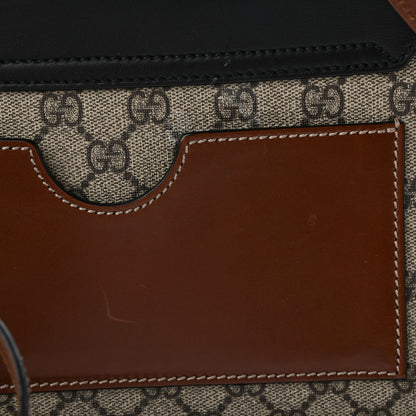 Gucci GG Supreme Monogram Calfskin Small Padlock Top Handle Bag Beige Black Cuir 11 of 11