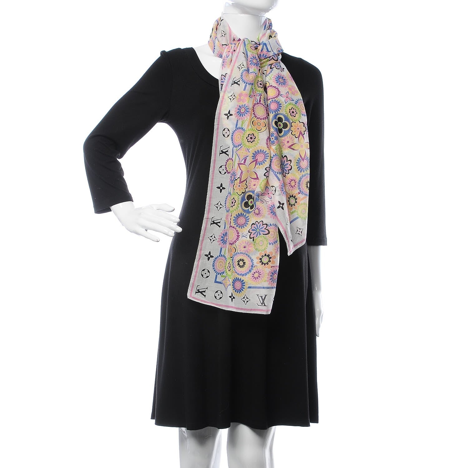 Louis Vuitton Cotton Flower Power Pareo Scarf Rose 2 of 3