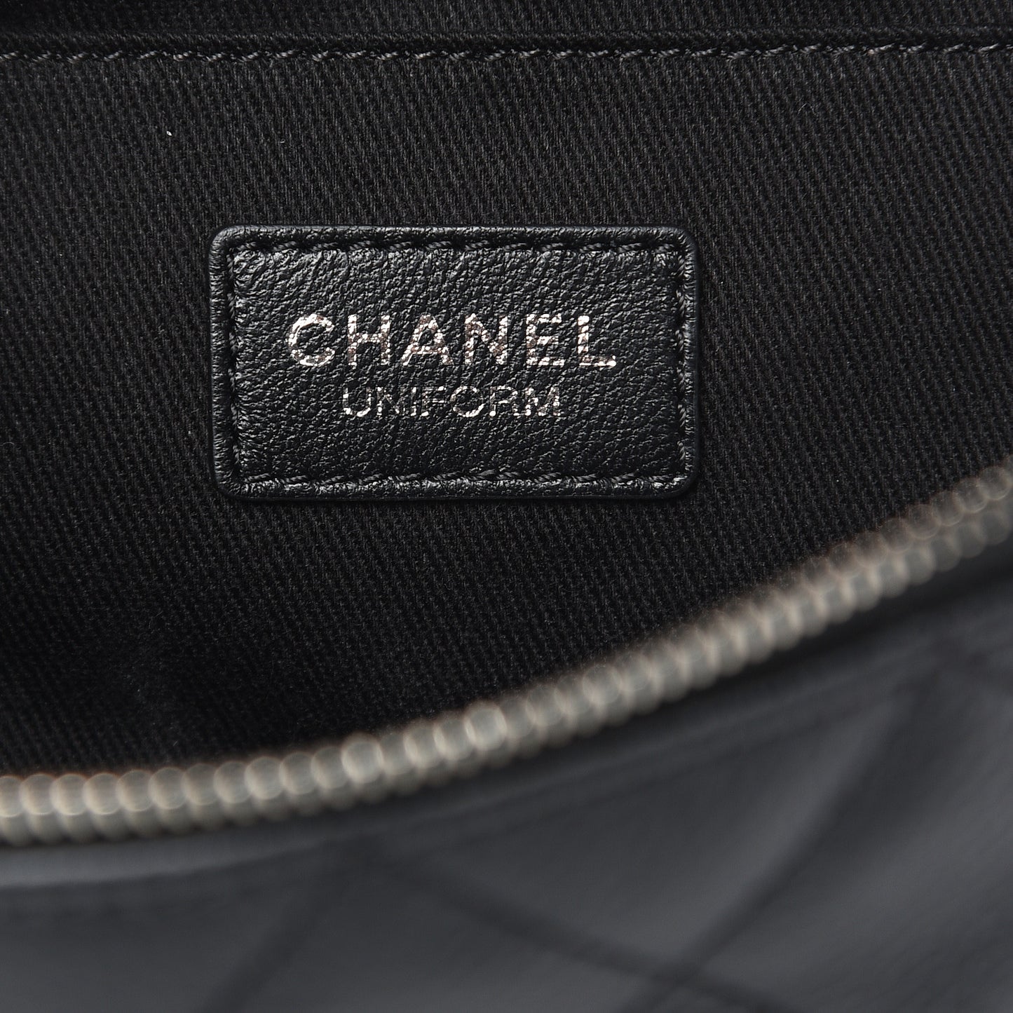 Grained Calfskin Quilted Waist Belt Bag Black