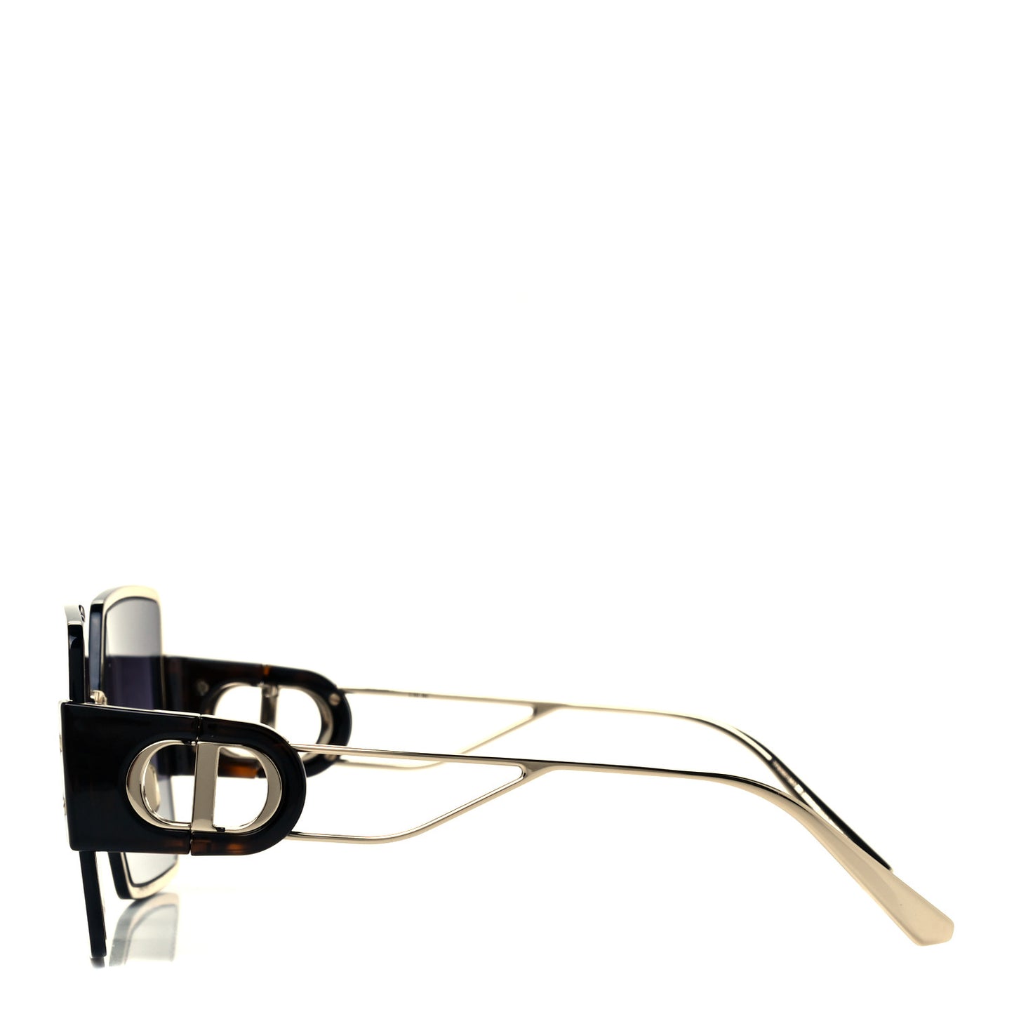 Acetate Square 30 Montaigne 2 Sunglasses Black Gold