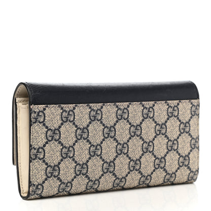 Gucci Calfskin GG Supreme Monogram Continental Wallet Black 3 of 9