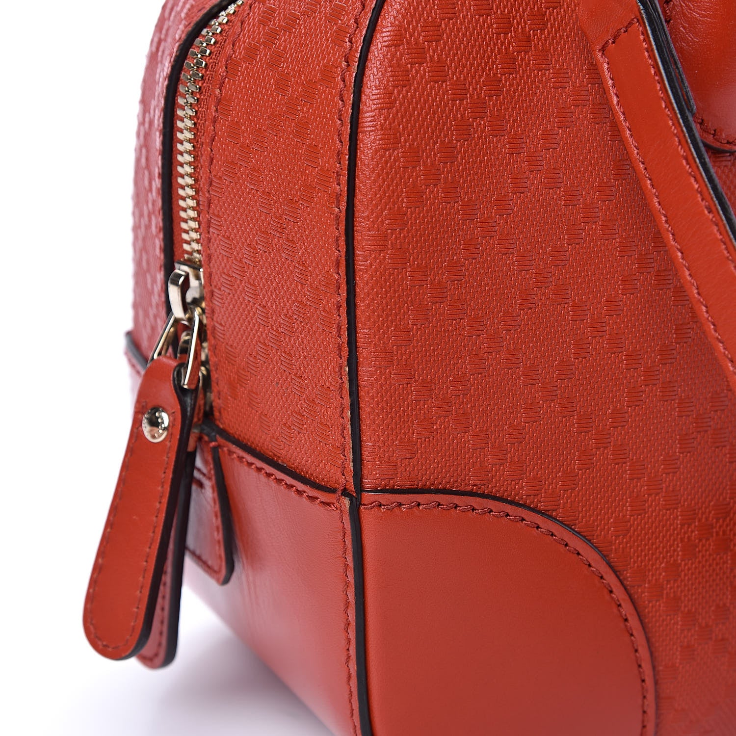 Gucci Calfskin Diamante Small Top Handle Bag Orange 10 of 13