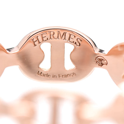 Hermes 18K Rose Gold PM Chaine D'Ancre Enchainee Ring 52 6 4 of 5