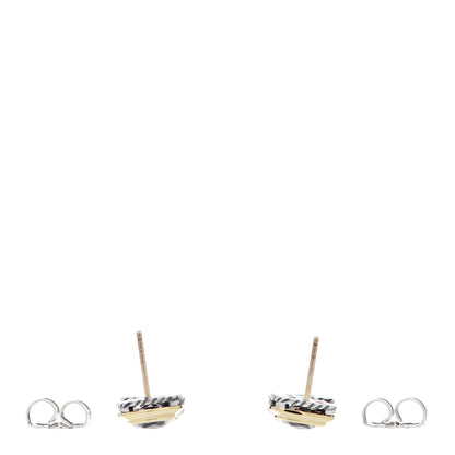 David Yurman Sterling Silver 18K Yellow Gold Amethyst Drop Earrings 3 of 4