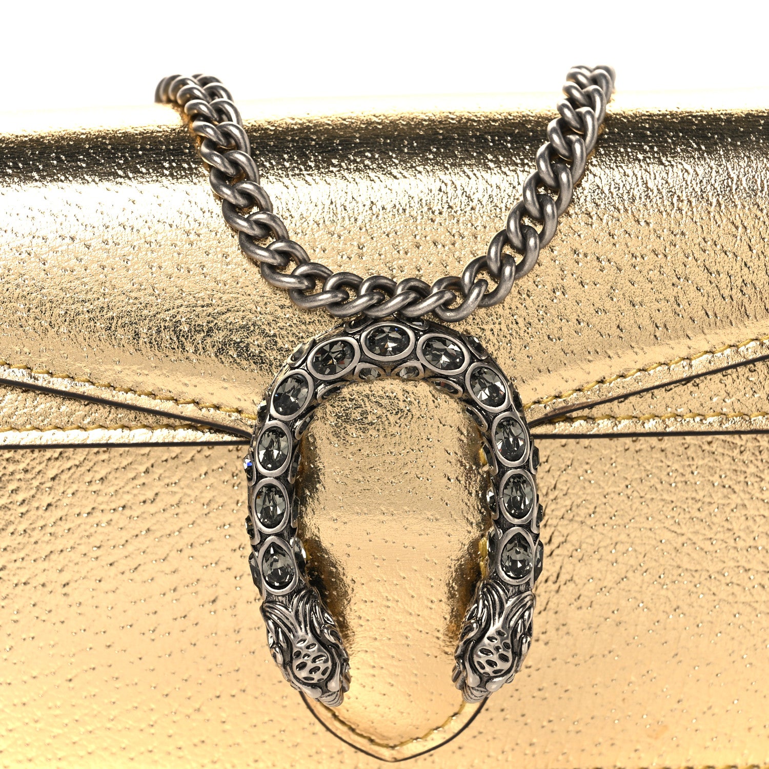 Gucci Metallic Calfskin Super Mini Dionysus Shoulder Bag Gold 7 of 9