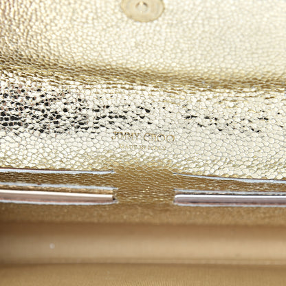 Jimmy Choo Glitter Fabric Large Riane Clutch Champagne 5 of 10