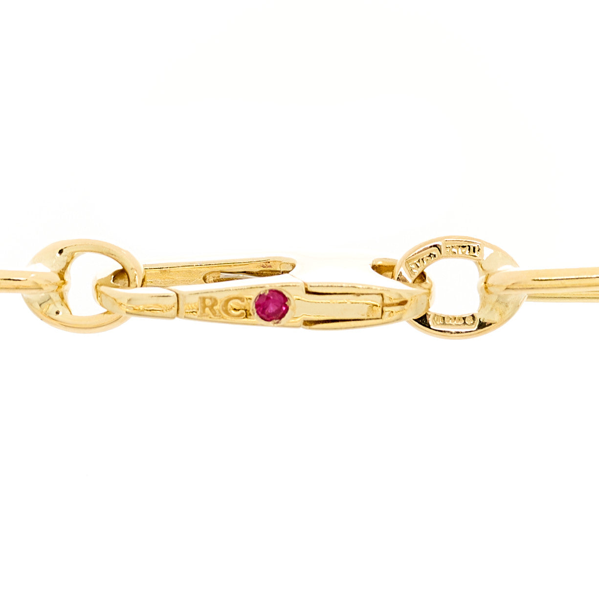 18K Yellow Gold Fluted Paper Clip Link Bracelet