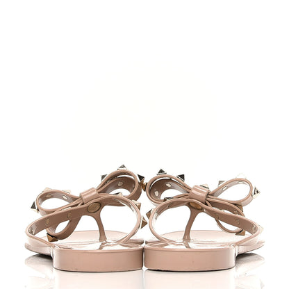 Valentino Garavani PVC Jelly Rockstud Bow Thong Sandals 37 Poudre 4 of 6