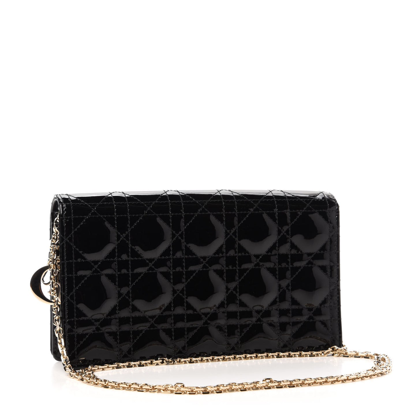 Patent Cannage Lady Dior Clutch Black